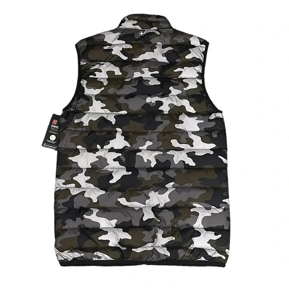Swiss Tech Gray Camo Puffer Vest Men’s NWT - Picture 3 of 9
